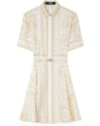 Versace - Pattern-Printed Belted Dress - Lyst