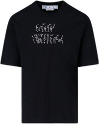 Off-White c/o Virgil Abloh - Arrow-Print Cotton T-Shirt - Lyst