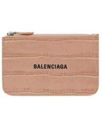 Balenciaga - Portamonete Lungo E Portacarte Cash Large Lavorati Coccodrillo Da Donna - Lyst