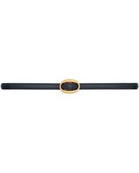 Saint Laurent - Oval Buckle Thin Reversible Belt - Lyst