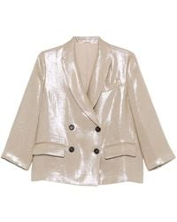 Brunello Cucinelli - Button Double-Breasted Jacket - Lyst
