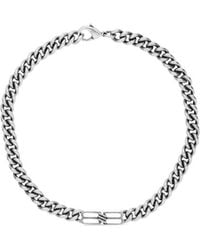 Balenciaga - Bb Logo Plaque Chained Necklace - Lyst