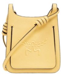 MCM - Himmel Logo Embossed Mini Hobo Bag - Lyst