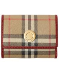Burberry - Small Check Folding Wallet - Lyst