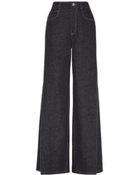 Brunello Cucinelli - Contrast Stitch Wide-Leg Jeans - Lyst