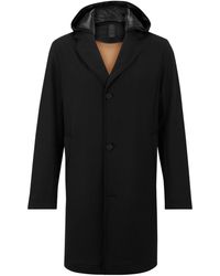 BOSS - Long Notch-Lapel Coat - Lyst