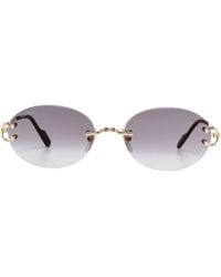 Cartier - Oval-Frame Sunglasses - Lyst
