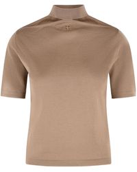 Courreges - Courrèges Short Sleeved Turtleneck Jumper - Lyst