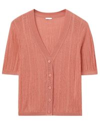 JOSEPH - Ribbed Short-Sleeve Cardigan - Lyst