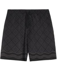 CASABLANCA - Monogram-Print Silk-Twill Shorts - Lyst