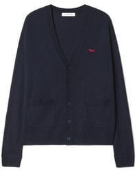 Maison Kitsuné - Maison Kitsuné Profile Fox V-Neck Cardigan - Lyst