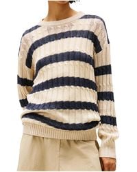 Tommy Hilfiger - Linen Blend Cable Knit Relaxed Jumper - Lyst