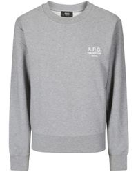 A.P.C. - Rue Madame Logo Embroidered Crewneck Sweatshirt - Lyst