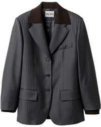 Miu Miu - Single-Breasted Pinstripe Jacket - Lyst