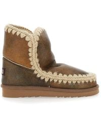 Mou - Stitched Trim Slip-On Ankle Boots - Lyst