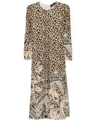Etro - Leopard-Print Midi Dress - Lyst
