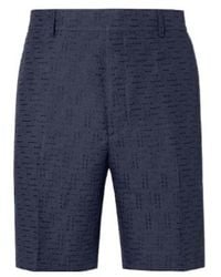Fendi - Linen Ff Jacquard Shorts - Lyst