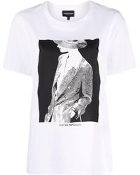Emporio Armani - Round-Necked Logo T-Shirt - Lyst
