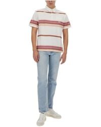 Etro - Pegaso-Embroidered Short-Sleeved Striped Polo Shirt - Lyst