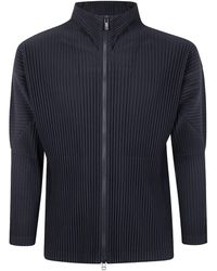 Homme Plissé Issey Miyake - Homme Plissé Issey Miyake Zip-Up Knitted Cardigan - Lyst