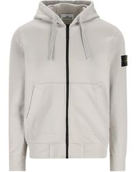 Stone Island - Logo Patch Zip-Up Hoodie - Lyst