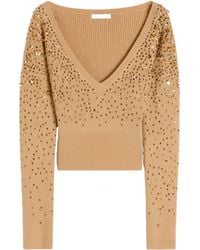 Max Mara - Gang Embellished V-Neck Sweater - Lyst