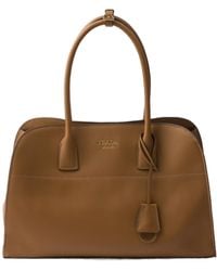 Prada - Logo Detailed Open Top Large Tote Bag - Lyst