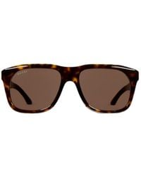 Gucci - Square Frame Sunglasses - Lyst