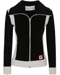 Valentino - Logo Embroidered Zip-Up Jacket - Lyst