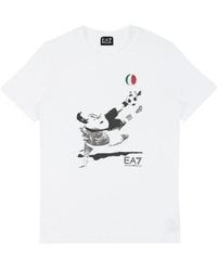 EA7 - Logo T-Shirt With Round Neck - Lyst
