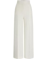 BOSS - High-Waist Crepe Palazzo Pants - Lyst