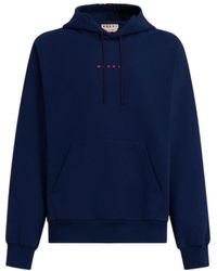 Marni - Logo Printed Drawstring Hoodie - Lyst