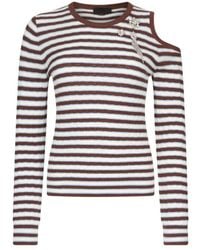 Liu Jo - Striped Cut-Out Knitted Sweater - Lyst