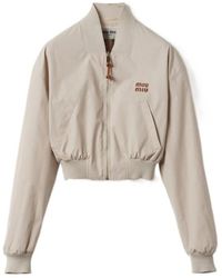 Miu Miu - Panama Cotton Bomber Jacket - Lyst