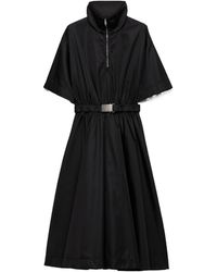 Prada - Re-Nylon Short-Sleeved Belted Dress - Lyst
