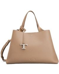 Tod's - Logo Embossed Top Handle Bag - Lyst