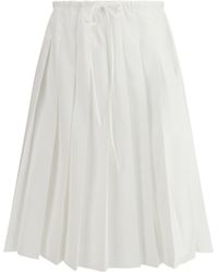 Prada - Drawstring Pleated Midi Skirt - Lyst