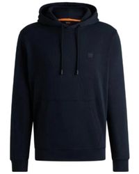BOSS - Boss Logo Patch Drawstring Hoodie - Lyst
