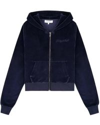 Sporty & Rich - Signature Logo Krystal Logo-Embellished Hoodie - Lyst