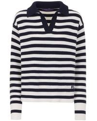 Ralph Lauren - Striped Cashmere Polo Sweater - Lyst