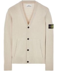 Stone Island - Compass-Motif Ribbed Cardigan - Lyst