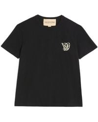 Valentino - Logo Embroidered Crewneck T-Shirt - Lyst