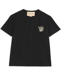 Valentino - Logo Embroidered Crewneck T-Shirt - Lyst