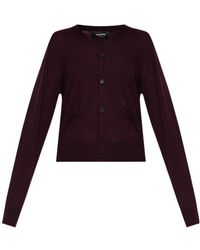 DSquared² - Logo Embroidered Knitted Cardigan - Lyst