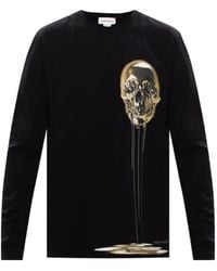 McQueen - Skull Print Long-Sleeved T-Shirt - Lyst