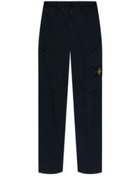 Stone Island - Logo Patch Trousers - Lyst
