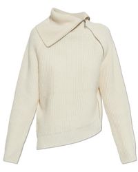 AllSaints - Cleo Zip Neck Knitted Sweater - Lyst