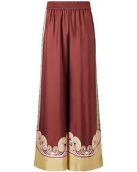 La DoubleJ - Palazzo Printed Silk-Twill Wide-Leg Pants - Lyst
