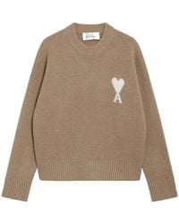 Ami Paris - Long-Sleeved Knit Top - Lyst