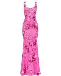 Versace Jeans Couture - Couture Barocco Buckle Maxi Dress - Lyst